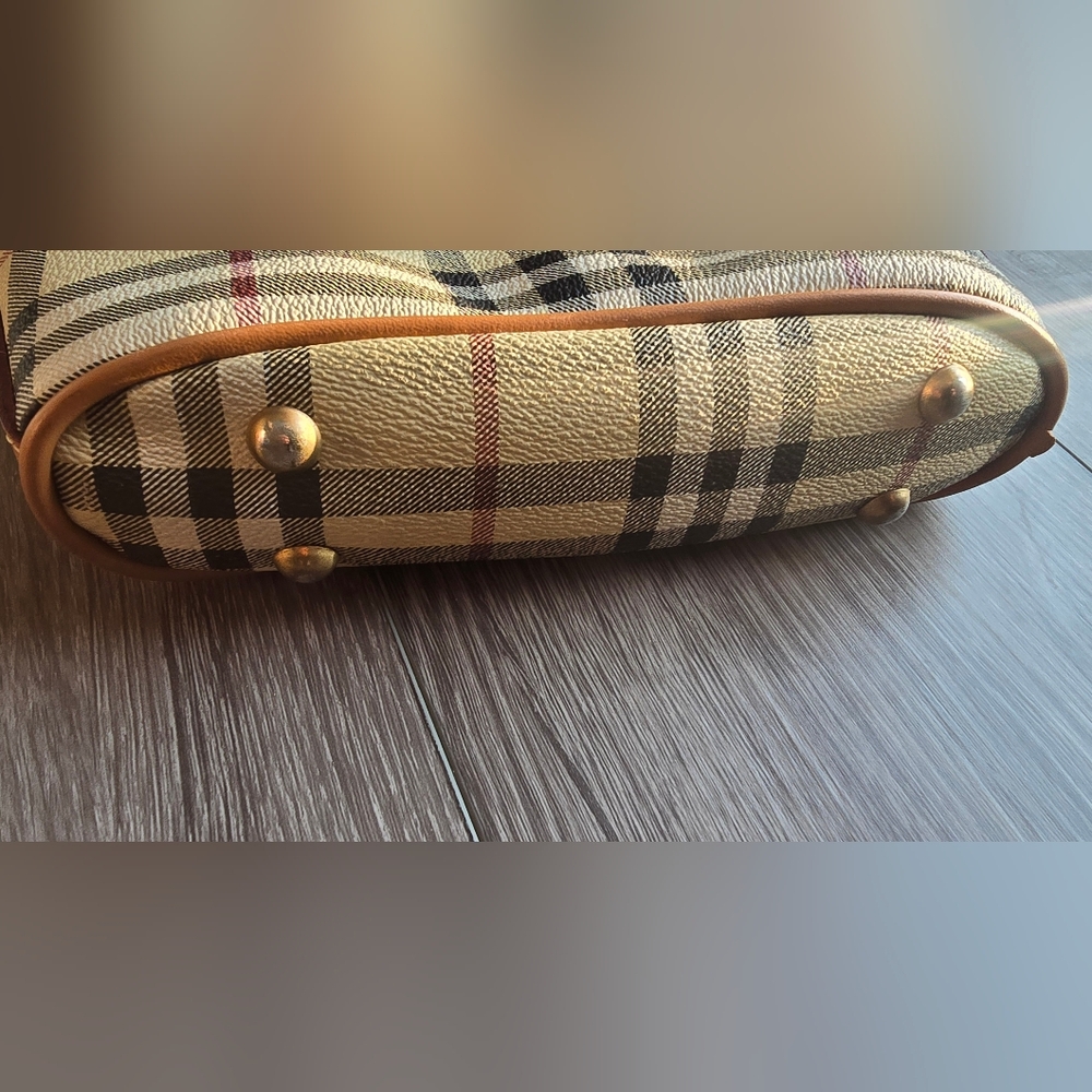 Beige Plaid Crossbody Bag – Braciano Leather Trim British-Inspired Preppy Style - Picture 9 of 13